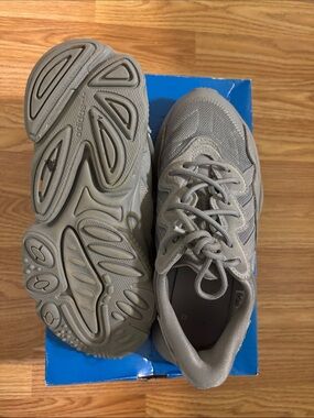 adidas Taupe Grey Lace-Up Athletic Sneakers